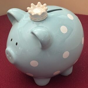 Prince Piggy Bank * Wearing a Crown” Piggy Bank Blue B Boutique By Evergreen NWT